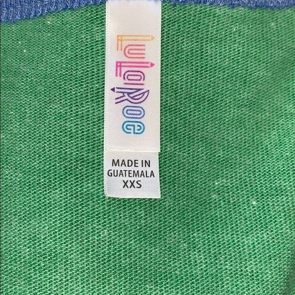 LuLaRoe Green and Blue Ringer Tunic Top XXS - Picture 4 of 5